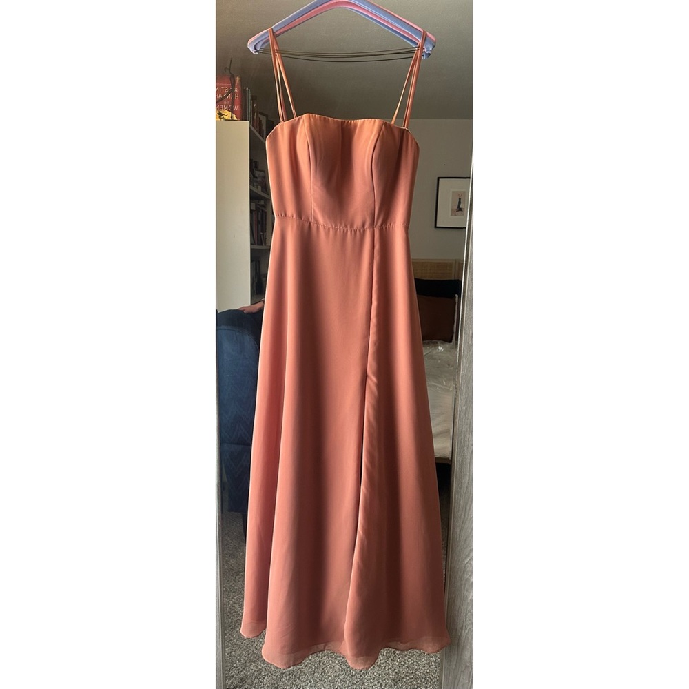Azazie Cedar Rose Wren (Removable) Spaghetti Strap or Strapless Dress